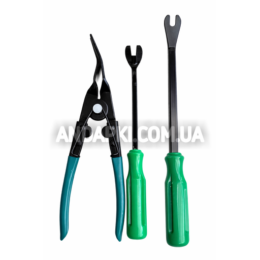 Комплект инструментов для снятия клипс и обшивок ( 3 шт) металл