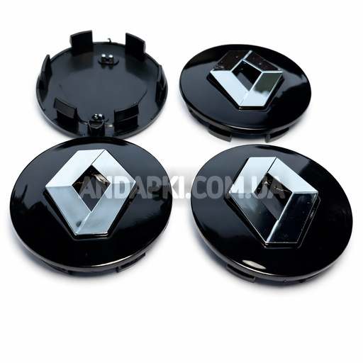 Комплект (4шт) заглушок у литі диски Renault d=51 d=57 чорні