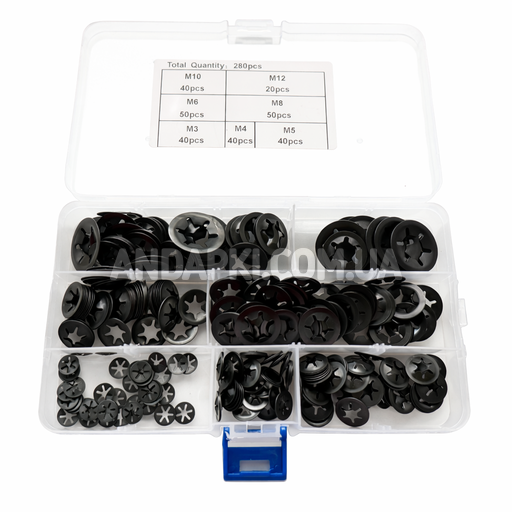 Набор стопорных колец М3 - М12 (280 шт)