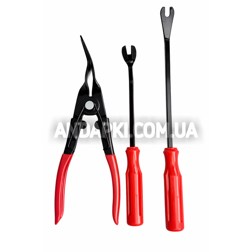 Комплект инструментов для снятия клипс и обшивок ( 3 шт) металл