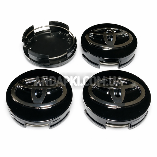 Комплект (4шт) заглушок в литі диски TOYOTA D=60 D=62 чорні