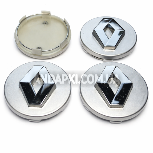 Комплект (4шт) заглушок в литі диски Renault d=58 d=60 хром
