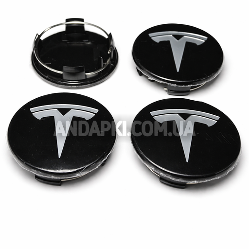 Комплект (4шт) заглушок у литі диски TESLA D=50 D=56 ЧОРНІ