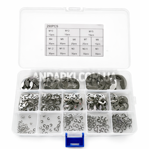 Набор стопорных колец М1,2 - М15 (290 шт)