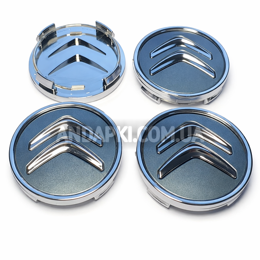 Комплект (4шт) заглушок у литі диски CITROEN d=58 d=60 сірі