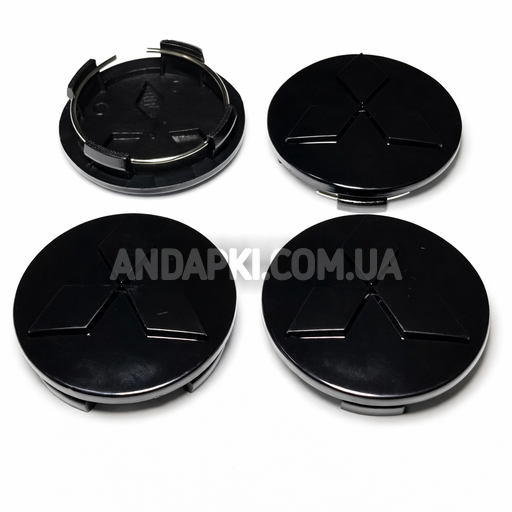 Комплект (4шт) заглушок у литі диски Mitsubishi d=54 d=60 чорний
