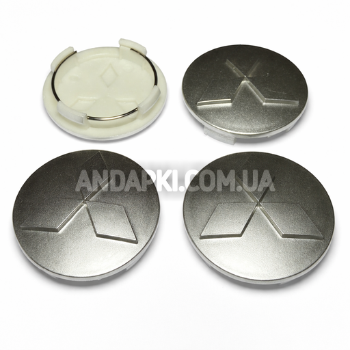 Комплект (4шт) заглушок у литі диски Mitsubishi d=54 d=60 хром