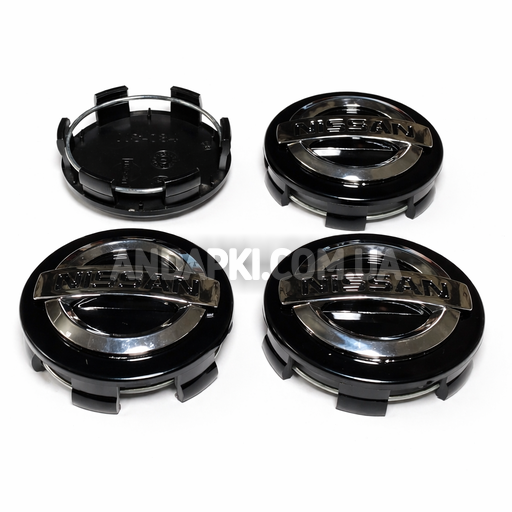 Комплект (4шт) заглушок у литі диски NISSAN D=57 D=60 чорні