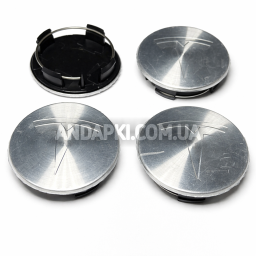 Комплект (4шт) заглушок у литі диски TESLA D=51 D=57 ХРОМ