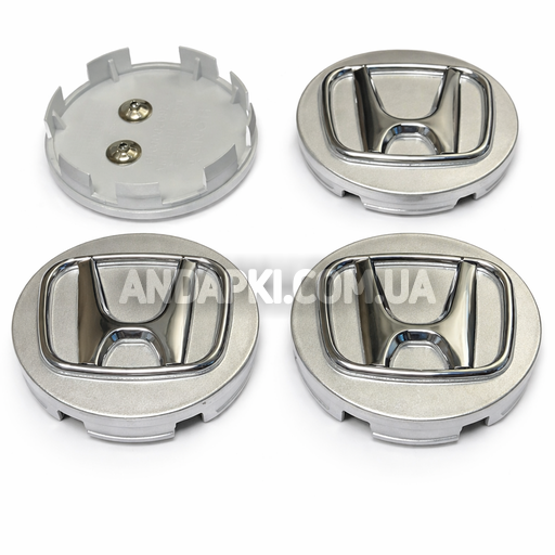 Комплект (4шт) заглушек в литые диски HONDA D=57 D=57 хром