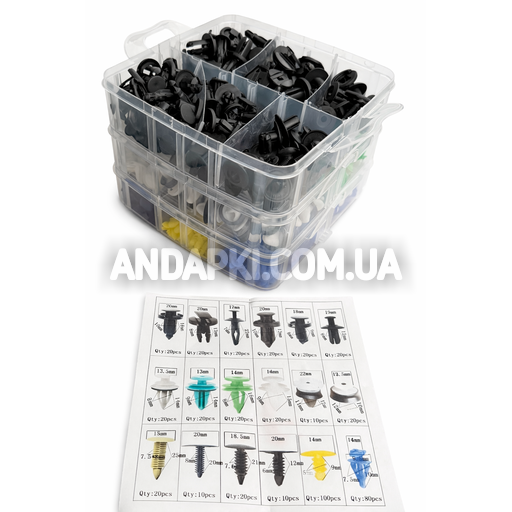 Набор клипс универсальный (470 шт)