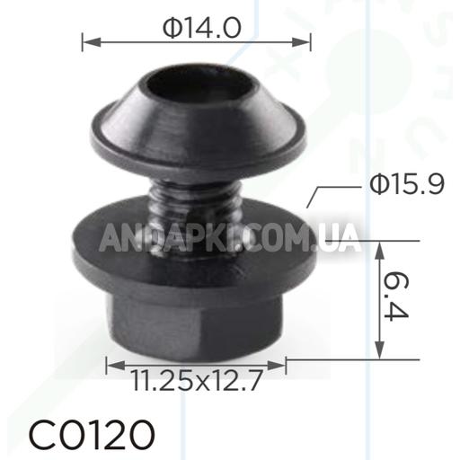 Гвинт із гайкою пластик