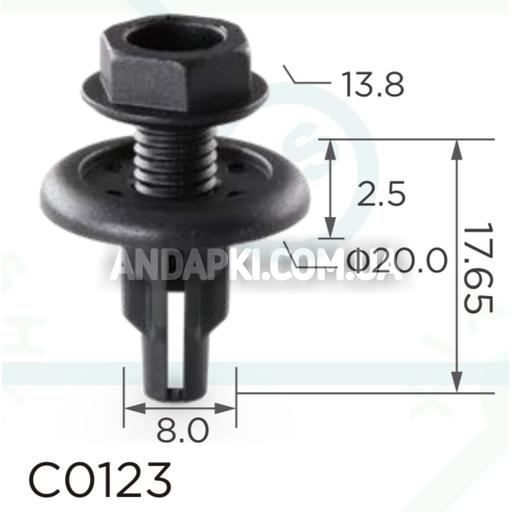 Кліпса Honda Acura 91516SK7013 Nissan Infiniti 015530034U