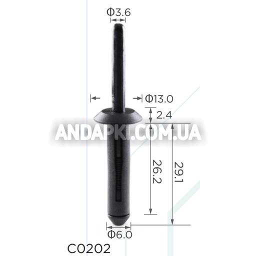 Заклепка пластикова Chrysler Ford GM 2052072 N803862S 6501559