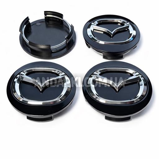 Комплект (4шт) заглушок у литі диски MAZDA D=50 D=57 чорні